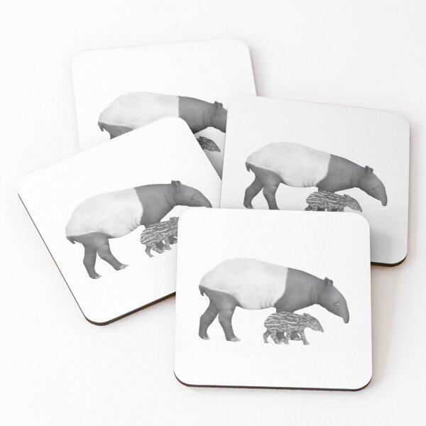 Item preview, Malayan Tapir Wildlife Mother and Baby Illustration designed and sold by Lauren Fitton Illustration.
