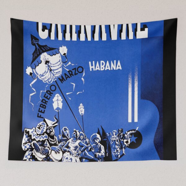 Item preview, Vibrant Carnaval Poster 1946 | Havana Cuba Art Print | Colorful Festival Scene with Costumes & Music | Vintage Wall Decor designed and sold by artofuniverse.