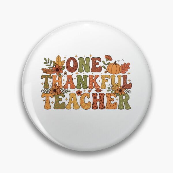 Item preview, One Thankful Teacher – Retro Fall Thanksgiving Autumn Classic designed and sold by Shivartdesign36.