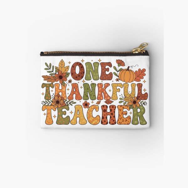 Item preview, One Thankful Teacher – Retro Fall Thanksgiving Autumn Classic designed and sold by Shivartdesign36.