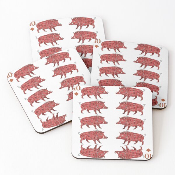 Item preview, Wild Boar Guardians – Ten of Diamonds designed and sold by Ateliê dos Naipes .