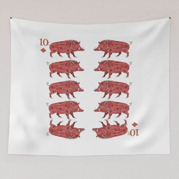 Item preview, Wild Boar Guardians – Ten of Diamonds designed and sold by Ateliê dos Naipes .