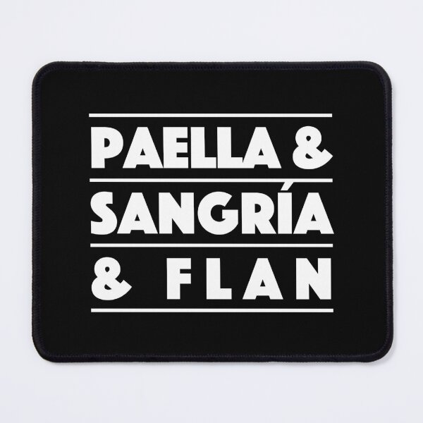 Item preview, Paella & Sangría & Flan — Spain Edition – Food Lovers Typography Design (white) designed and sold by didijuca.