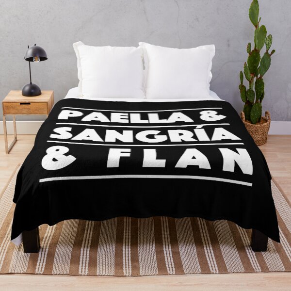 Item preview, Paella & Sangría & Flan — Spain Edition – Food Lovers Typography Design (white) designed and sold by didijuca.