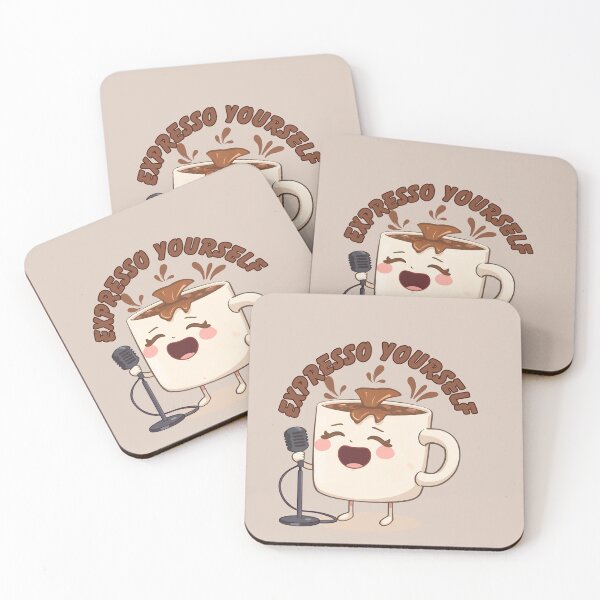 Item preview, Kawaii Expresso Coffee Holding Mic – ‘Expresso Yourself’   designed and sold by Artistusha.