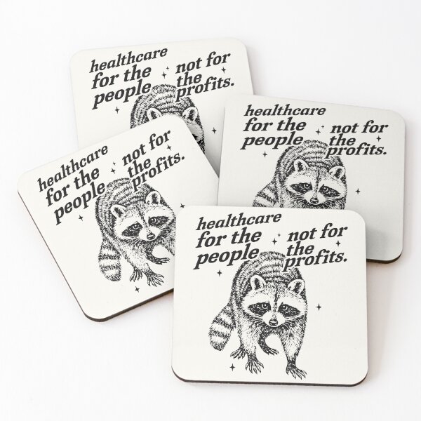 Item preview, healthcare for the people not for the profits, unisex t shirt, vintage funny raccoon meme t shirt, feral raccoon t shirt, healthcare access, trash panda t shirt, retro cartoon designed and sold by samidsou.