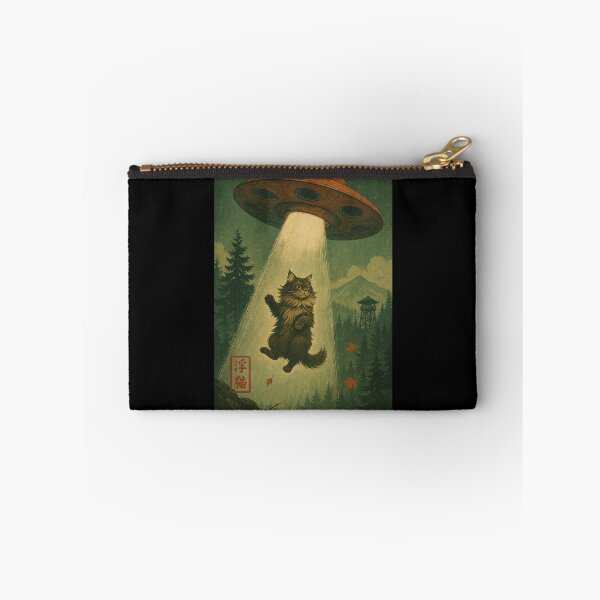 Item preview, Whimsical Maine Coon Cat Abduction Retro Sci Fi designed and sold by Damcoc.