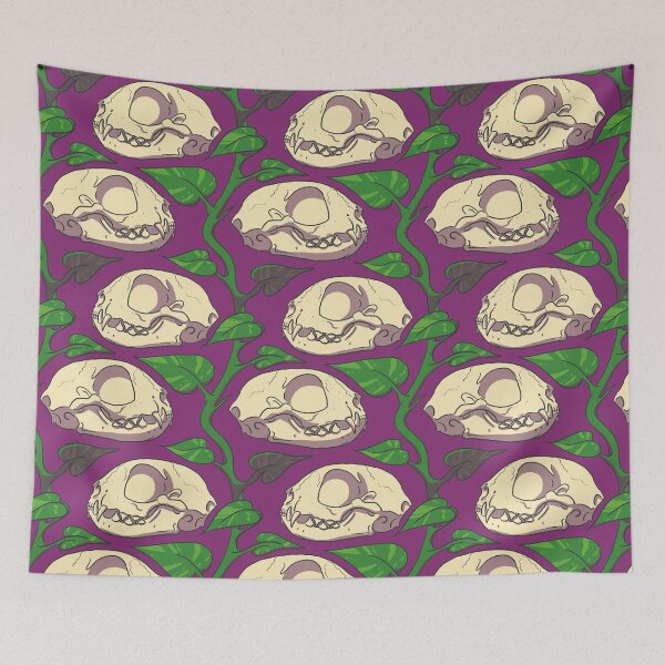 Item preview, skuls and plants purple designed and sold by OliveSpaceGoat.