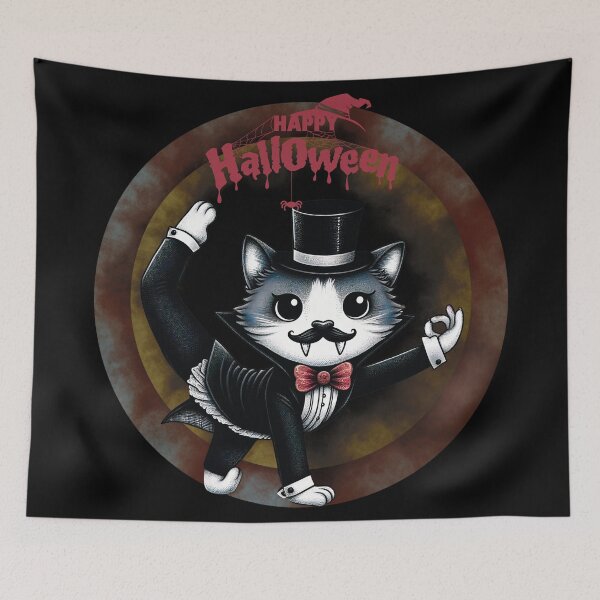 Item preview, Cat Happy Halloween Yoga94 025 designed and sold by HappyHavenStu.