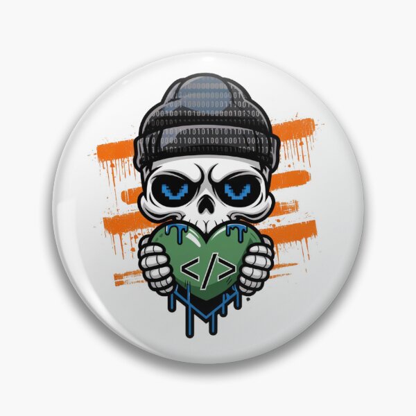 Item preview, Coder Skull with Code Heart designed and sold by WeranovDesign.