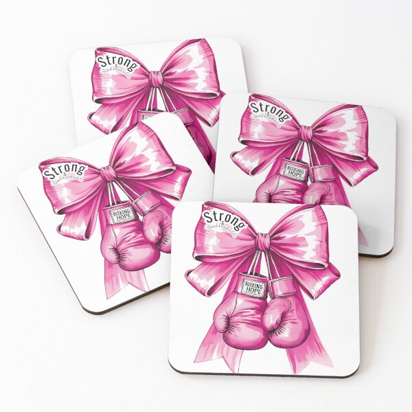 Item preview, Strong & Unbreakable – Boxing Hope | Breast Cancer Awareness Pink Ribbon Boxing Gloves Bow | Fight Like a Girl Gift designed and sold by HotaruArt.