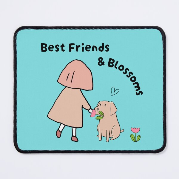 Item preview, Best Friends & Blossoms – Cute Dog Giving Flower to Girl Pastel Design designed and sold by TheBeeKindSpace.