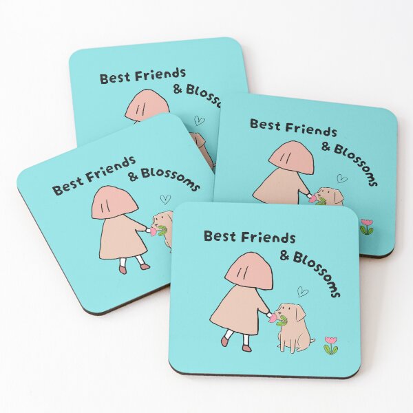 Item preview, Best Friends & Blossoms – Cute Dog Giving Flower to Girl Pastel Design designed and sold by TheBeeKindSpace.