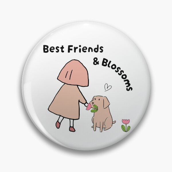 Item preview, Best Friends & Blossoms – Cute Dog Giving Flower to Girl Pastel Design designed and sold by TheBeeKindSpace.