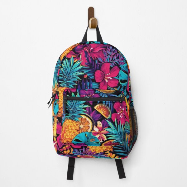 Item preview, Neon Tropical Fruit and Flower Pattern - Pineapple Watermelon Hibiscus Summer Print designed and sold by Esterlane.