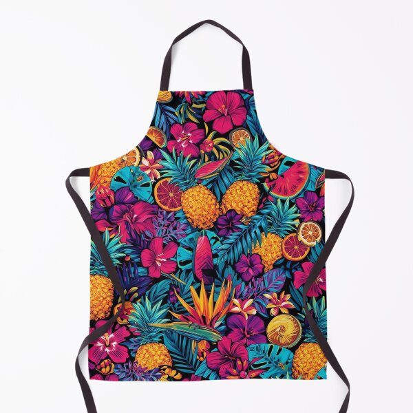 Item preview, Neon Tropical Fruit and Flower Pattern - Pineapple Watermelon Hibiscus Summer Print designed and sold by Esterlane.