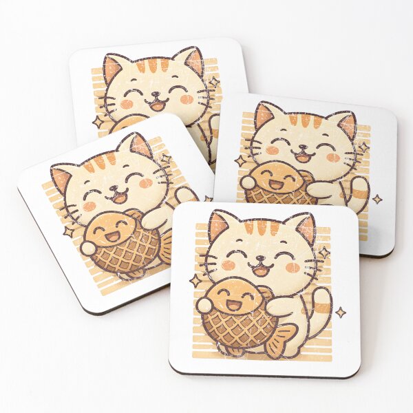 Item preview, Happy cat hugs taiyaki fish designed and sold by MaPaWaClothing.