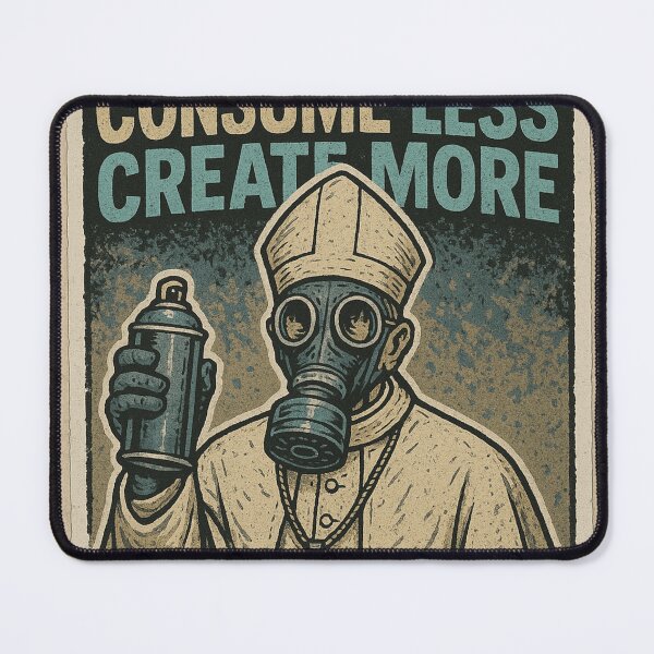 Item preview, The Pope with gas mask and spray paint can  designed and sold by The Art Academy.