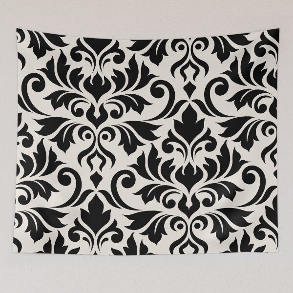 Item preview, Flourish Damask Art I Black on Cream designed and sold by NataliePaskell.