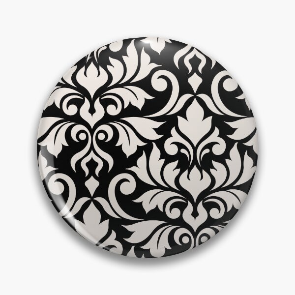 Item preview, Flourish Damask Art I Cream on Black designed and sold by NataliePaskell.