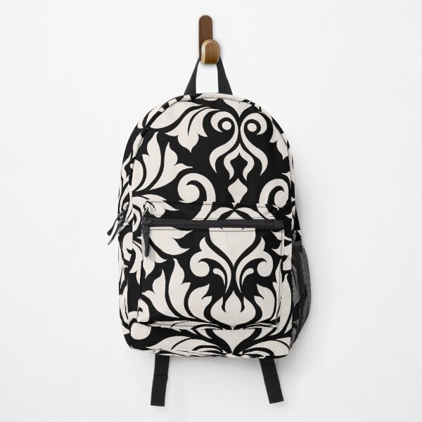 Item preview, Flourish Damask Art I Cream on Black designed and sold by NataliePaskell.