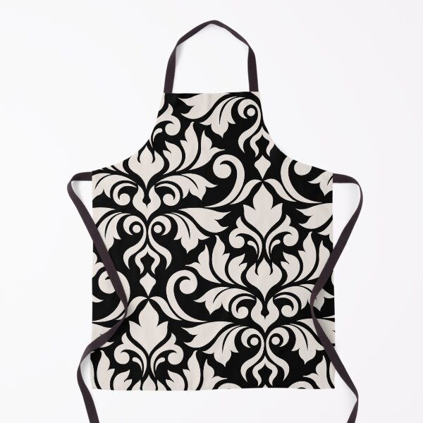 Item preview, Flourish Damask Art I Cream on Black designed and sold by NataliePaskell.