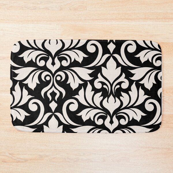 Item preview, Flourish Damask Art I Cream on Black designed and sold by NataliePaskell.