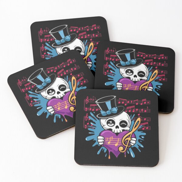 Item preview,  Musician Skull with Note Heart designed and sold by WeranovDesign.