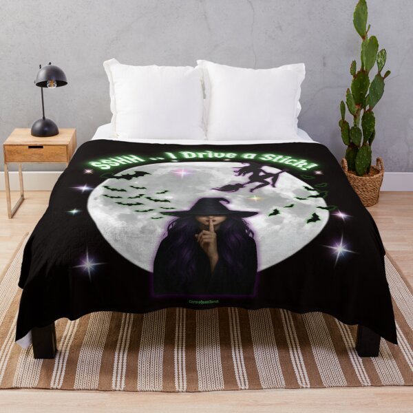 Item preview, Stick Driving Witch Design – “SSHH.. I Drive a Stick!” Witch Moon Graphic, Funny Spooky Gift, Mystical Bats & Stars designed and sold by CarmaQuanTarot.
