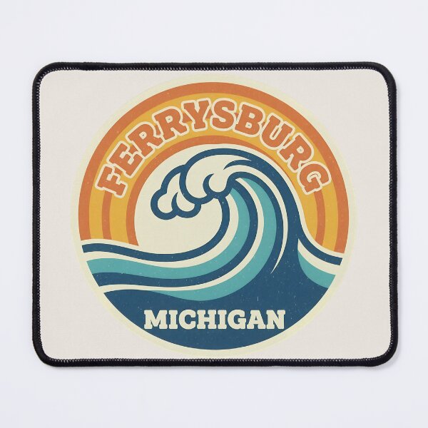 Item preview, Ferrysburg, Michigan Retro Wave designed and sold by TheOldMittenIllustrated.