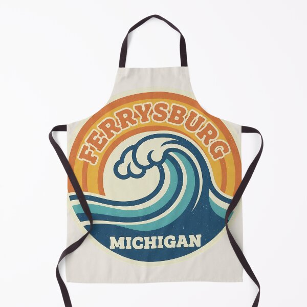 Item preview, Ferrysburg, Michigan Retro Wave designed and sold by TheOldMittenIllustrated.