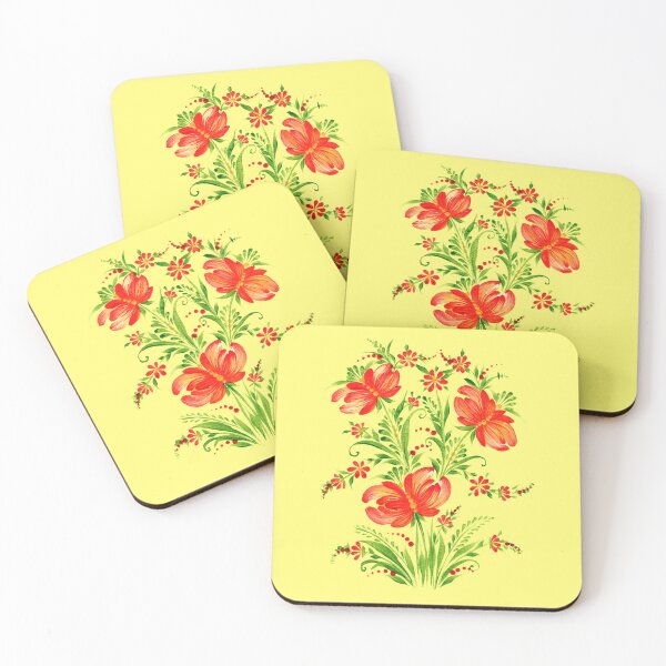 Item preview, Ukrainian art Petrykivka art Red Ukrainian flowers  designed and sold by Sunflower-7.