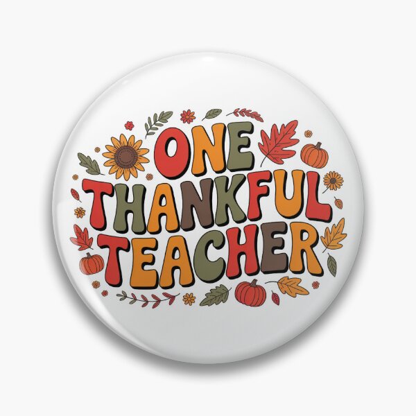 Item preview, One Thankful Teacher – Retro Fall Thanksgiving Autumn Classic designed and sold by Shivartdesign36.