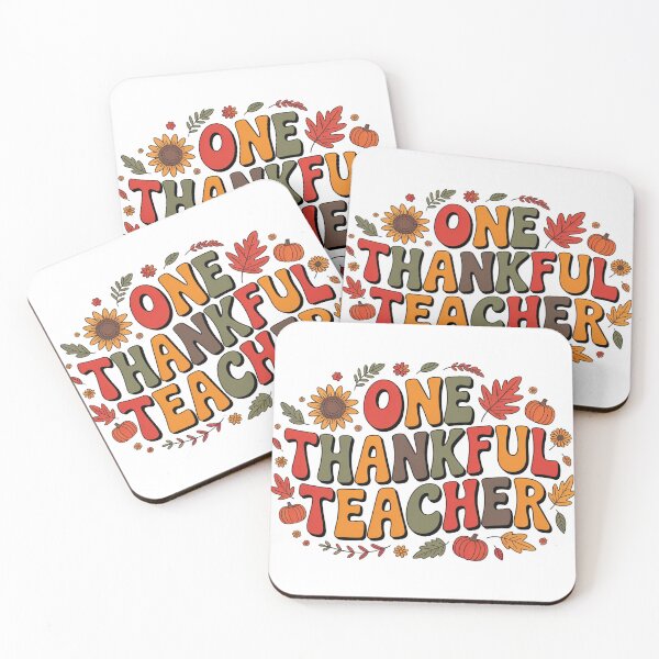 Item preview, One Thankful Teacher – Retro Fall Thanksgiving Autumn Classic designed and sold by Shivartdesign36.