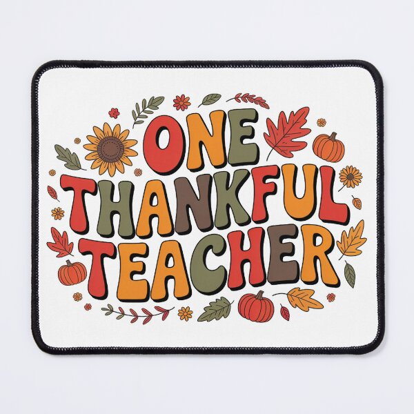 Item preview, One Thankful Teacher – Retro Fall Thanksgiving Autumn Classic designed and sold by Shivartdesign36.