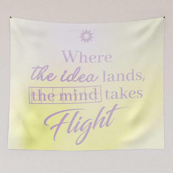 Item preview, WHERE THE IDEA LANDS, THE MIND TAKES FLIGHT-YELLOW designed and sold by LIS AND MELIVERSO.