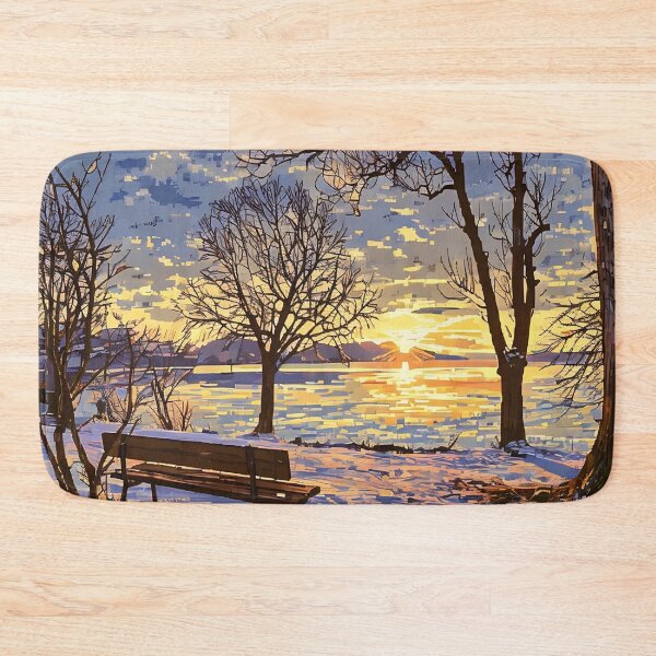 Item preview, Frozen Lake with Bench designed and sold by tomorrowsart.