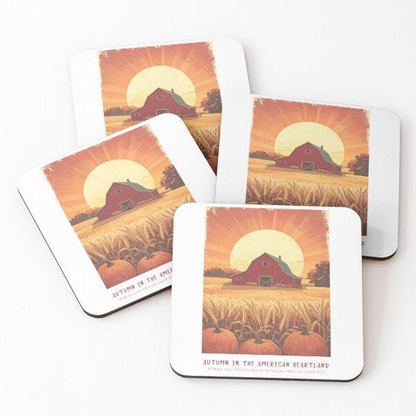 Item preview, Autumn in the American Heartland Retro Vintage Midwest Harvest Poster designed and sold by pod24.