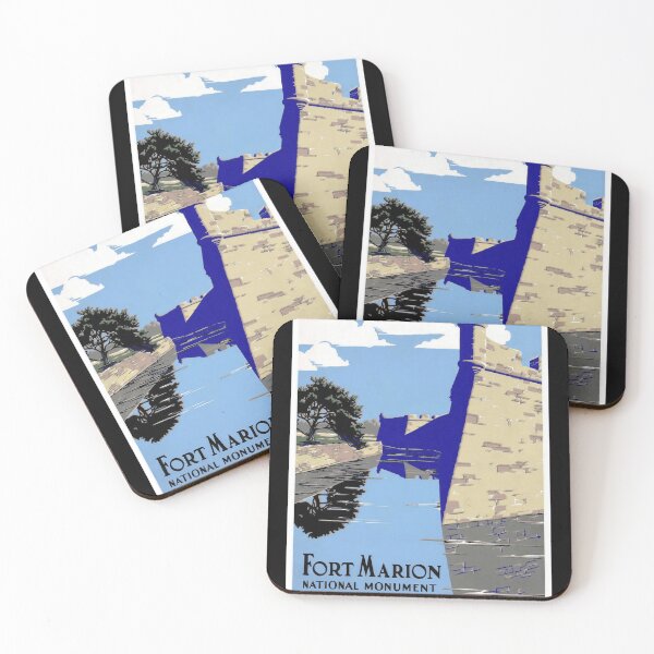 Item preview, Vintage Fort Marion Poster | Castillo de San Marcos Art | St. Augustine Florida | Historic National Park Travel Print designed and sold by artofuniverse.