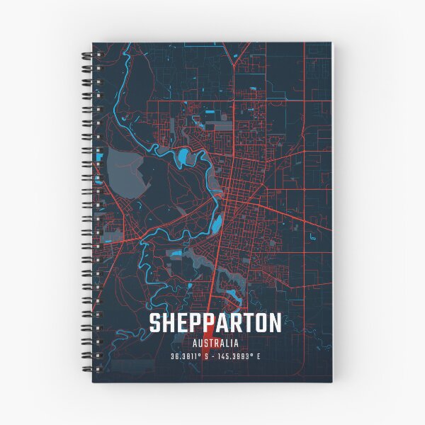 Item preview, Shepparton Red & Blue Minimalist Map designed and sold by HomeLivingCo.