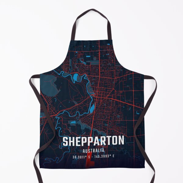 Item preview, Shepparton Red & Blue Minimalist Map designed and sold by HomeLivingCo.