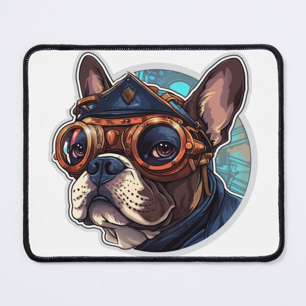 Item preview, Steampunk Bulldog Pilot Sticker designed and sold by RBCreates.