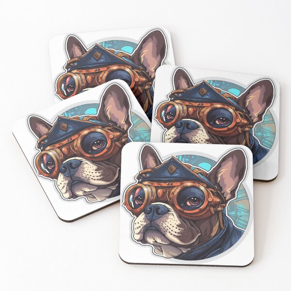 Item preview, Steampunk Bulldog Pilot Sticker designed and sold by RBCreates.