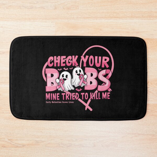 Item preview, Check Your Boobs – Funny Pink Ghost Breast Cancer Awareness Design | Halloween Humor, Survivor Support Gift designed and sold by HotaruArt.