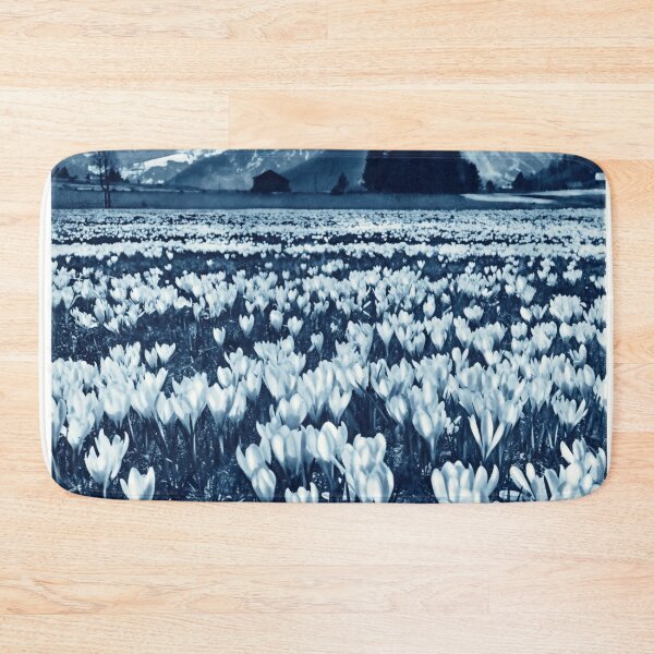 Item preview, Vintage Switzerland Travel Poster | Spring Crocus Field & Snowcapped Alps | Retro Swiss Chalet Art Print designed and sold by artofuniverse.