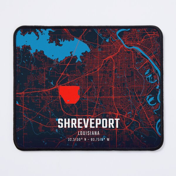 Item preview, Shreveport Red & Blue Minimalist Map designed and sold by HomeLivingCo.