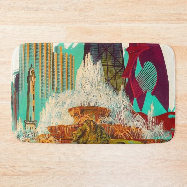 Item preview, chicago, fountain, cityscape, city, architecture, buckingham, buckingham fountain, buildings, america, downtown, illinois, business, fine, attractions, grant park designed and sold by artofuniverse.