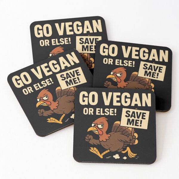 Item preview, Go Vegan or Else – Funny Angry Turkey Thanksgiving Design designed and sold by EvelinZ.