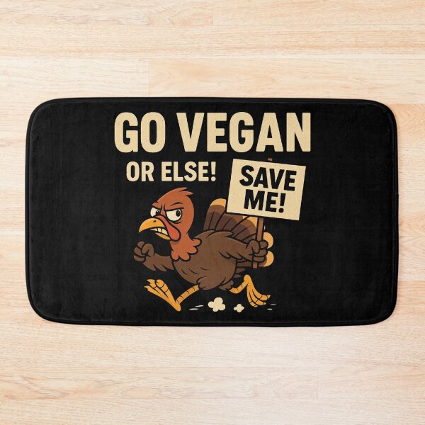 Item preview, Go Vegan or Else – Funny Angry Turkey Thanksgiving Design designed and sold by EvelinZ.