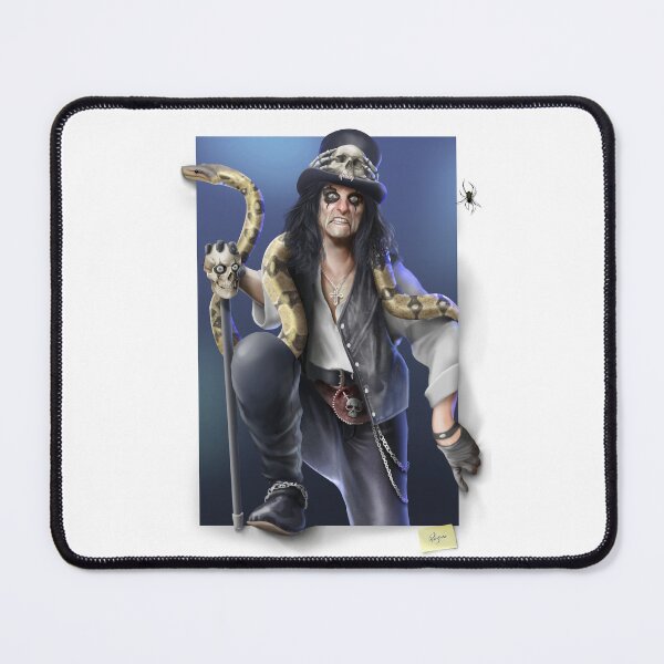 Item preview, Alice Cooper Escapes the Frame | Fan Art Inspired by Pere Borrell's "Running Away from Criticism" | Realistic Digital Rock Art designed and sold by ruizma.